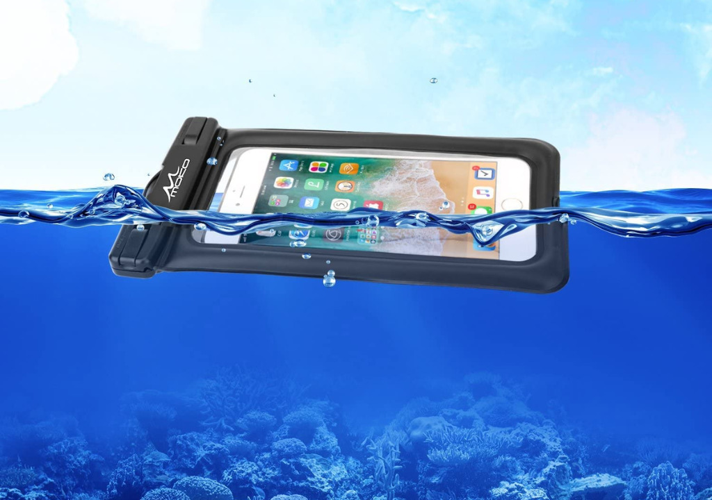 phone in case floating in water