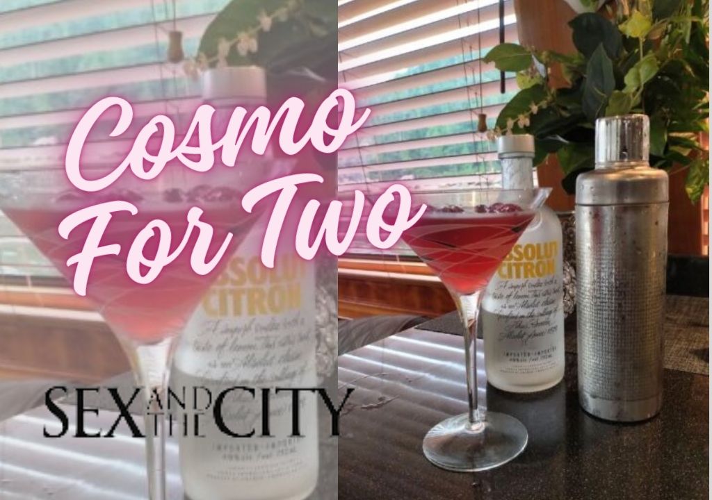 a cosmopolitan in a cocktail glass