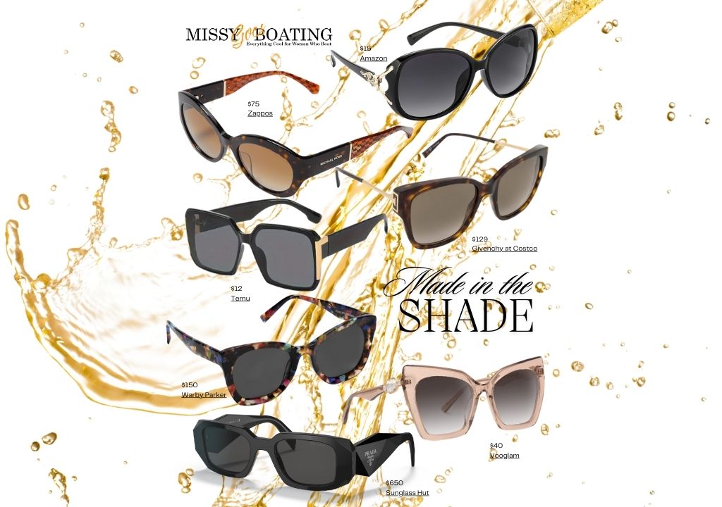 a bunch of sunglasses for boaters