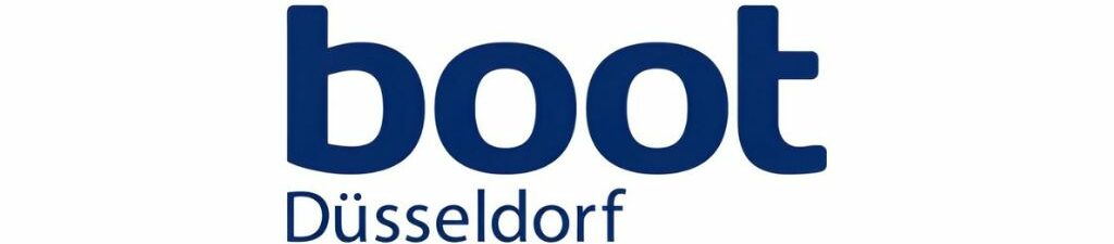 Boot Düsseldorf event logo in blue on a white background.