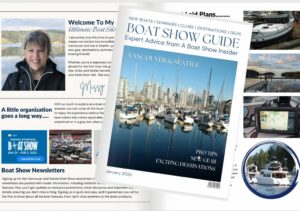 a magazine with a picture of a boat on it