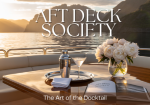 Elegant cocktail setting by the water