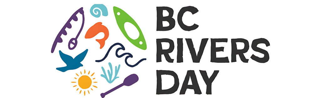 BC Rivers Day BC Rivers Day logo with colorful icons of fish, paddle, bird, sun, waves, and kayak for river conservation event.