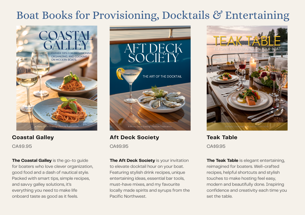 Boat Books for Provisioning, Docktails & Entertaining