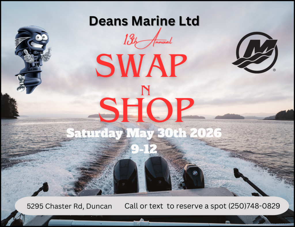 an advertisement for dean's marine annual swap meet