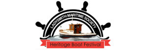 Ladysmith Heritage Boat Festival logo with classic wooden boat and maritime wheel design.