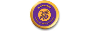 Logo of the 2025 Nanaimo Dragon Boat Festival featuring a stylized dragon boat and paddle design.