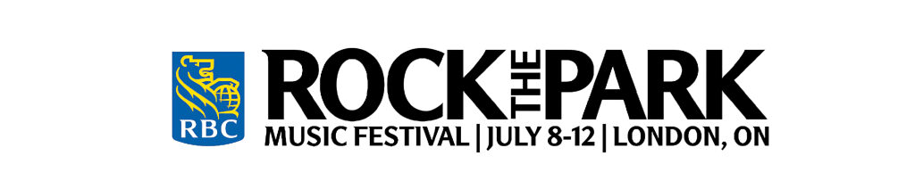 Rock The Park Music Festival Rock the Park Music Festival 2025 logo with July 8–12 dates in London, Ontario.