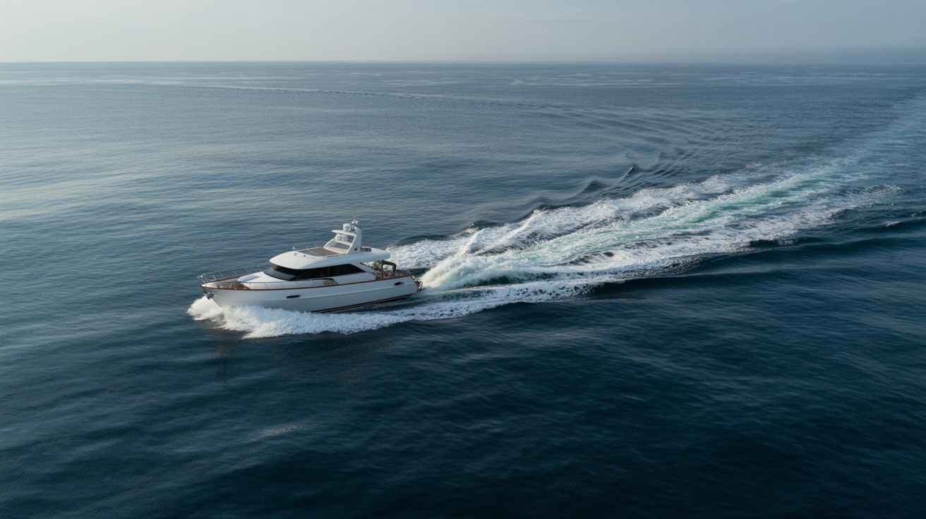 a yacht in the middle of the ocean