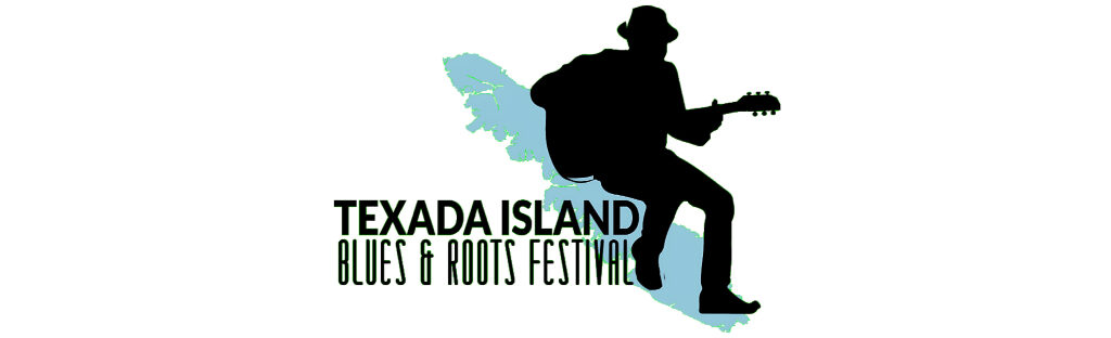 Logo of the Texada Blues and Roots Festival featuring a guitar silhouette and musical notes.