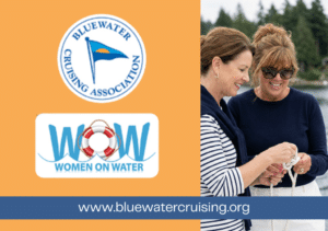 Women discussing sailing and boating.