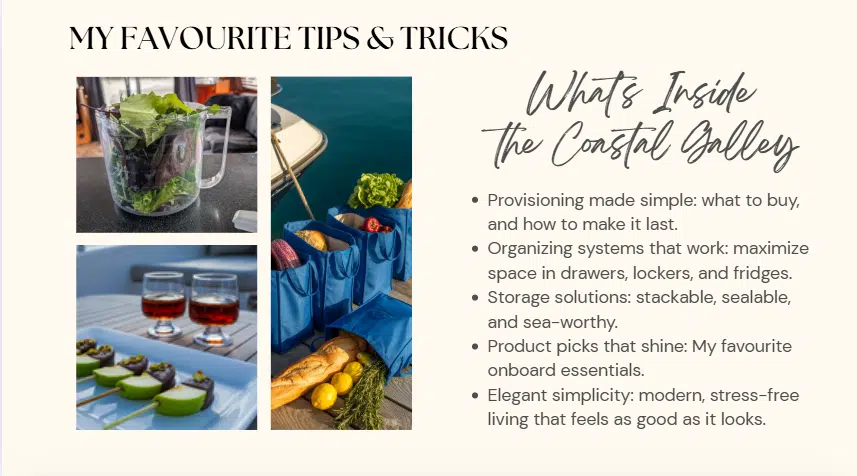 Coastal Galley: Clever Tips for Provisioning, Organizing and Cooking on Modern Boats 1 Tips for coastal provisioning and organization