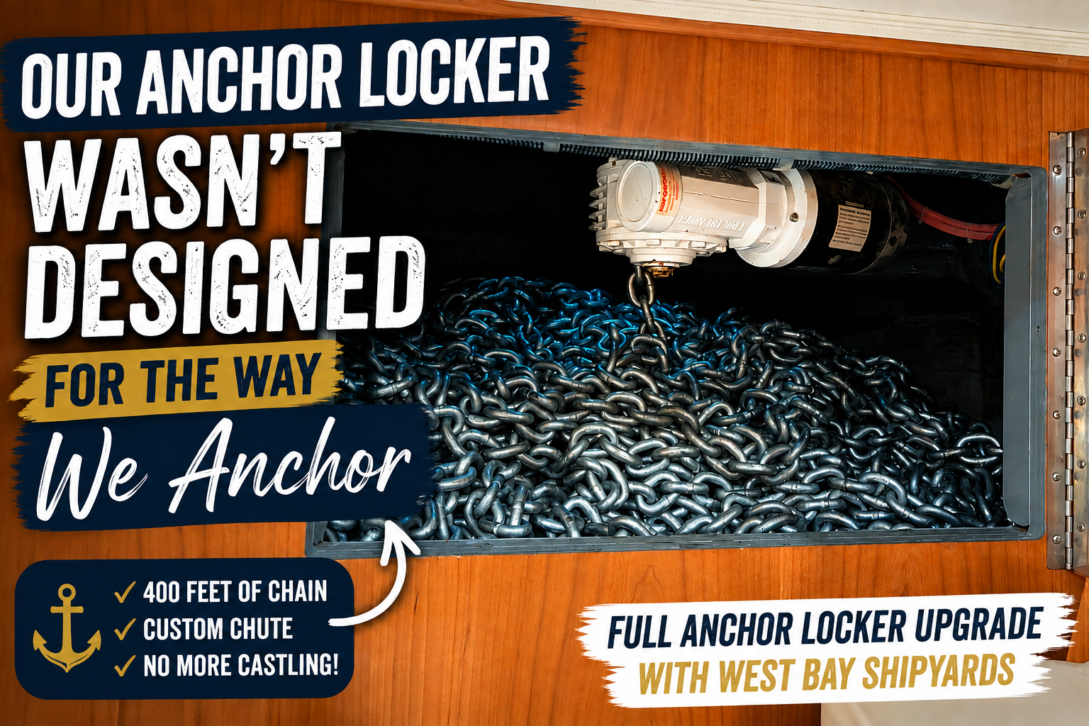 Anchor locker with chain and upgrade